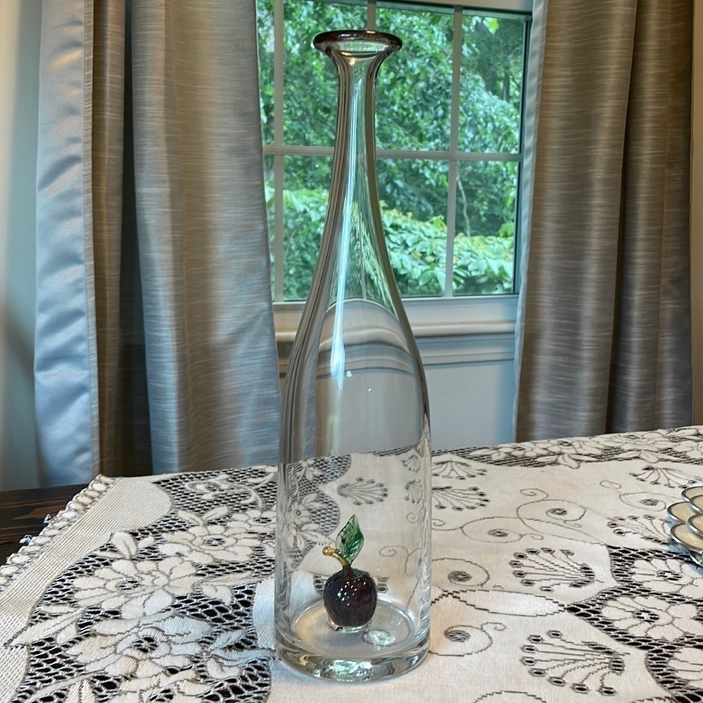 🌟Host Pick🌟 RARE Vintage Mid-Century Hand Blown Glass Wine Decanter